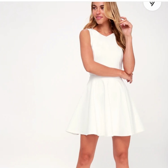 Lulus Dresses & Skirts - Lulu’s Living for Love White Backless Skater Dress